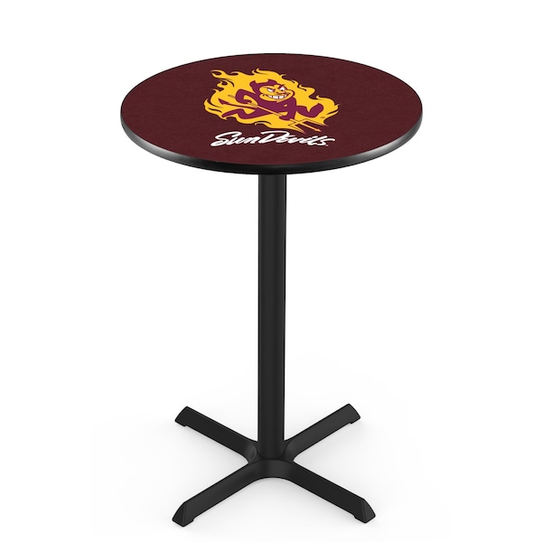 42" Blk Wrinkle Arizona State Pub Table, Sparky Logo